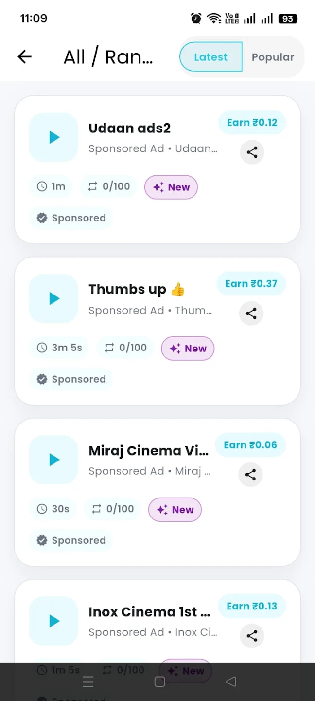 Watch advertisements and complete tasks